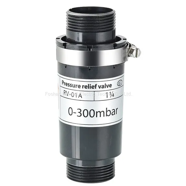 Pastic pressure relief valve for ring blower