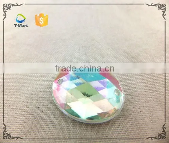 Drop Shape Ab Crystal Plastic Stone photo-6