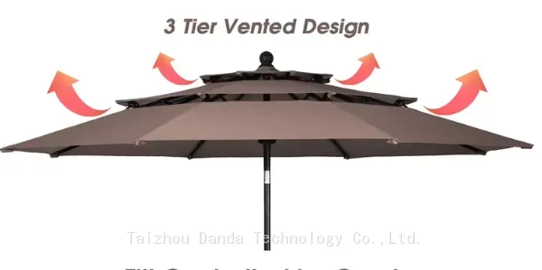 Steel New 3-layer Umbrella,with Tilt photo-2