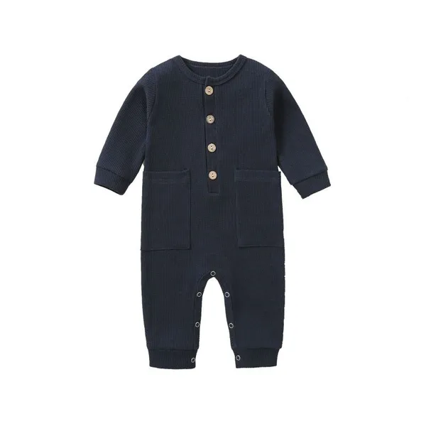 Newborn Baby Romper Onesie Jumpsuit Long Sleeves Baby Climb Clothes Children's Pajama Cotton photo-3