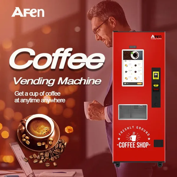 AFEN Commercial Coin Bill Card Operated Auto Cup Coffee Vending Automatic Coffee Machine Vending photo-3