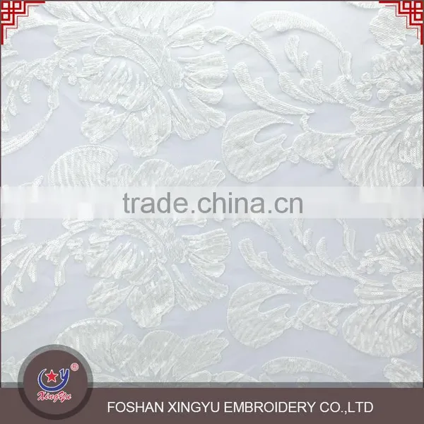 2016 New Style Breathable Moisture and Dry New Design Lace Embroidery Sequin Tulle Fabric Most Popular photo-3