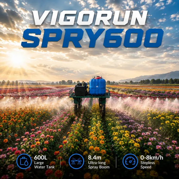 Vigorun SPRY600 RC Agricultural Sprayer CE/EPA Certified With Quick‑Connect Boom for Orchard Spraying