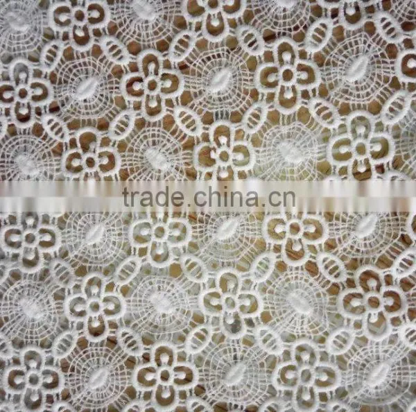 Milk Silk Lace Fabric Polyester Embroidery Full Lace Water Soluble Lace Fabric photo-3