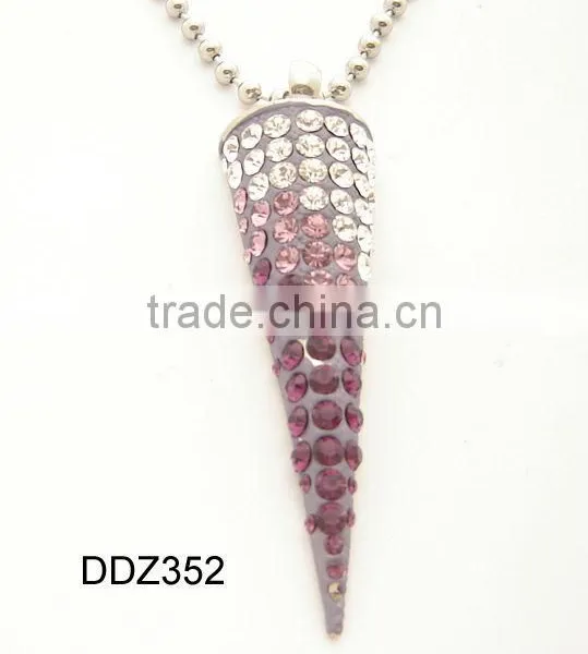 Funnel-shaped necklace,Metal chain necklace,Fashion diamond necklace