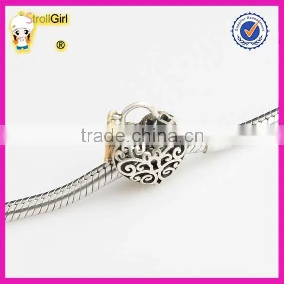 Love Heart Charm 925 Sterling Silver Key and Lock Charm Beads Jewelry Finding photo-3