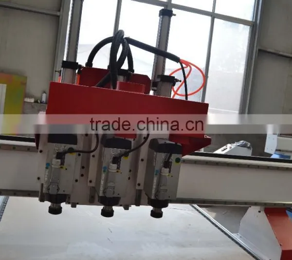 KC1325A-3S Wooden Door Manufacturing Machines CNC Router With 3 Air Cooling 4.5kw HSD Spindles for MDF Cutting Engraving photo-2