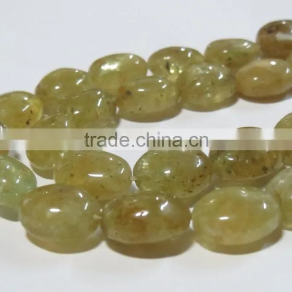 RARE Natural Chrysoberyl Cat's Eye Oval Stone Bead Necklace photo-2