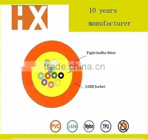 Tight Buffer Fiber 12 Strings Fiber Optic Cable Indoor Optic Fiber Cable GJFJH