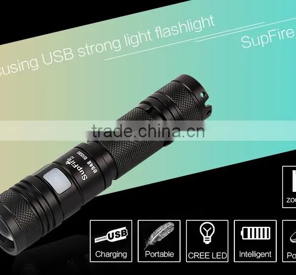 Portable High Bright XML2 LED Rechargeable USB Flashlight A2 photo-3