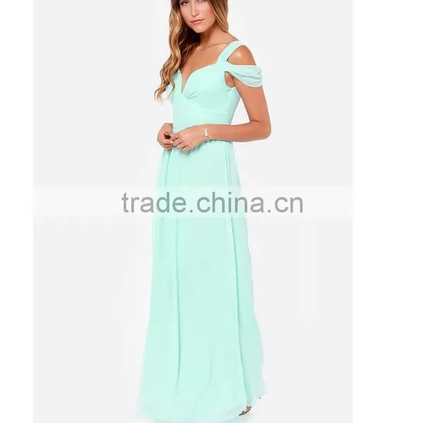 Women's Cute Light Green V-Neck Dress photo-2