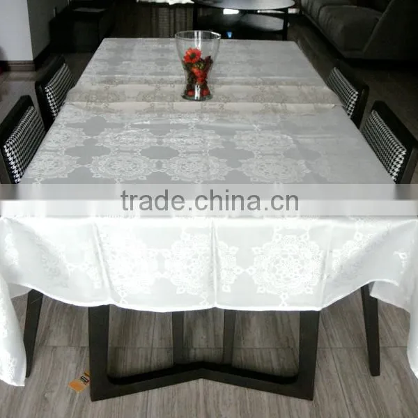 HOT SELLING CHEAP 100%POLYESTER SOLID Damask Table Cloth photo-4