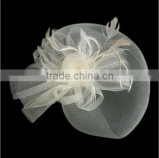 2016 Wedding White Flower Birdcage Bridal Face Veils Bridal Blusher Veil Russian Netting Chiffon Floral Hair Accessory Wedding