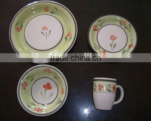 16 Pieces Glazed Ceramic Dinnerware,color Glazed Stoneware Dinnerware,stoneware Dinnerware Set photo-2