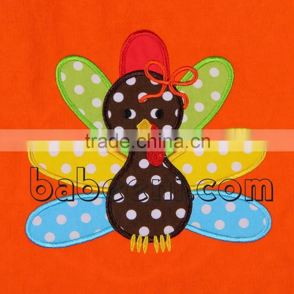 Pumpkin and Turkey Applique A-line Reversible Dress photo-3
