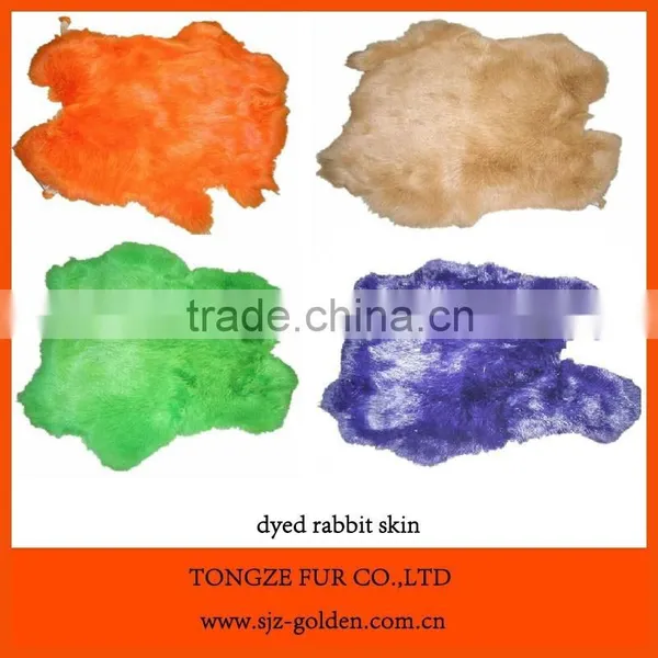 High Quality Rabbit Fur Skin Dyed Colors photo-5