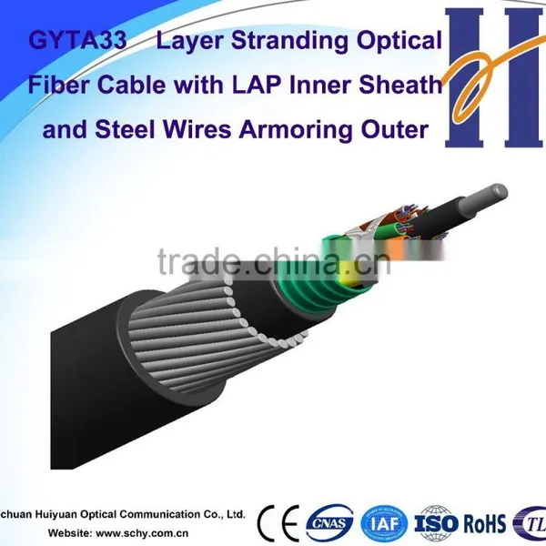 GYTA33 Layer Stranding Optical Fiber Cable With LAP Inner Sheath and Steel Wires Armoring Outer Sheath photo-2