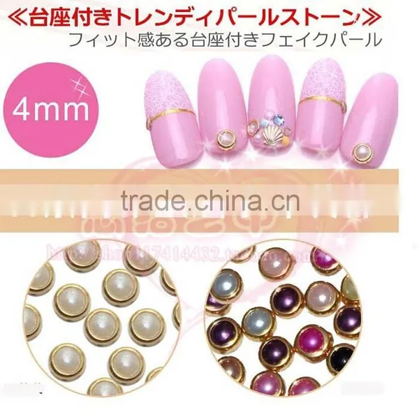 Metal Edge Round Square Nail Art Pearl With Diy Nail Art Decoration Hemming Nail Diamond Alloy ZX:SP529 photo-2