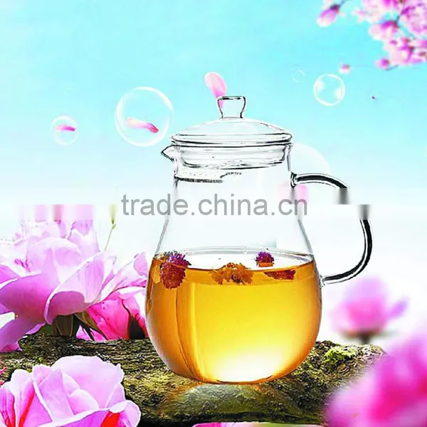 Hot Selling Flower Tea Kettle Fruit Teapot 1800ml Glass Ware Handle Borosilicate Glass Teapot for Family Kitchen Glass Teaset photo-2