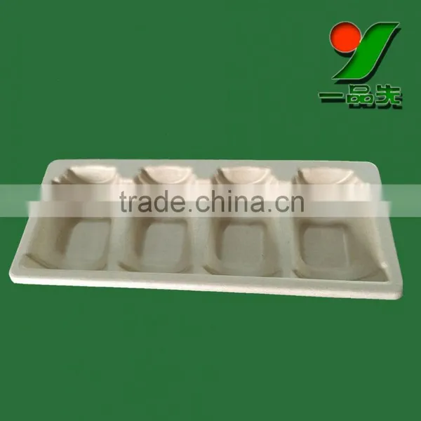Food Grade Biodegradable Thermoformed Pulp Chocolate Blister Trays,Brown Color Eco Friendly Molded Recycled Paper Pulp Tray photo-2