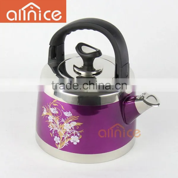 Customised Any Color Like White/purple New Design Color Painting 4L/5L Kettle With Flower Applique photo-5