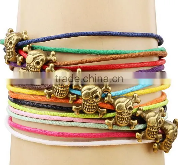 2016 Colourful Multilayer Rope Bracelet With Antique Bronze Bear Charms photo-3