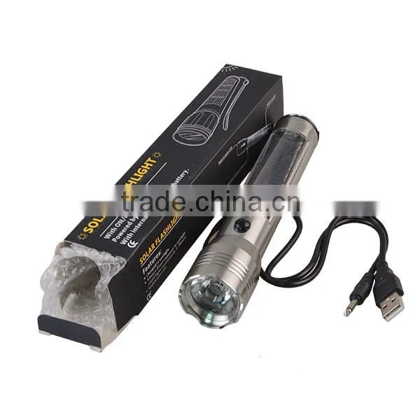 High Power Strong Light USB Charger Solar Power Led Torch Quality Choice photo-6