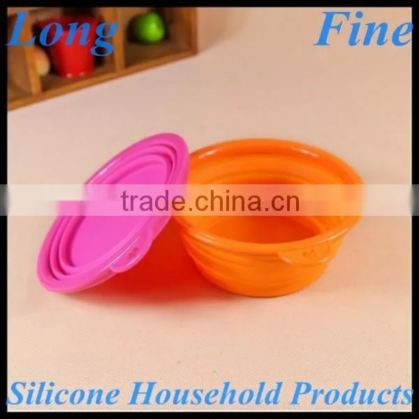 Durable Colorful Fancy Silicone Collapsible Bowl photo-3
