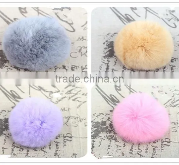 Customize Fashion Colorful Fluffy Ball Keychain / Rex Rabbit Fur Ball photo-2