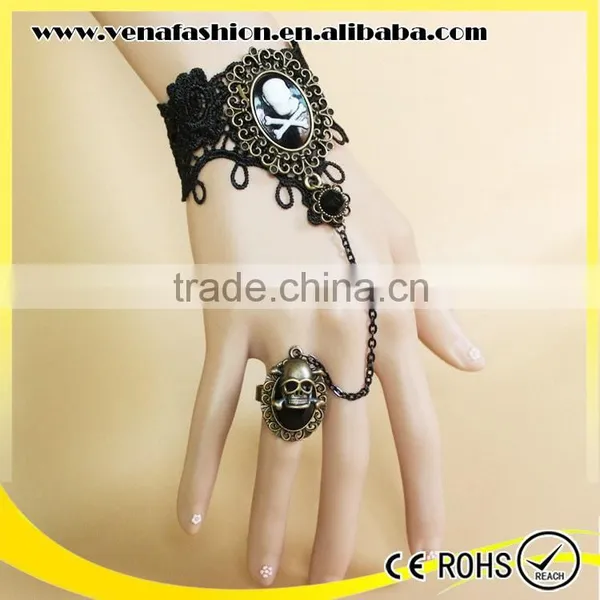 Hallowmas Skull Vintage Bracelet for Women, Vintage Slave Bracelet photo-5