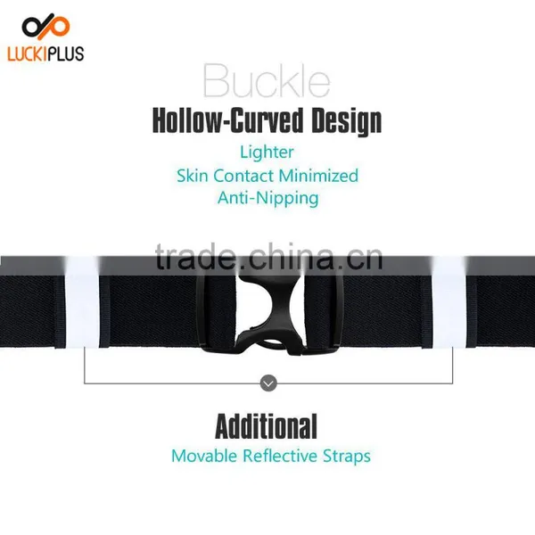 Luckiplus Running Belt Waist Pack,Sweatproof Reflective Belt Waist Bag for 6S/PLUS Transparent Touch Screen Fitness Black photo-3
