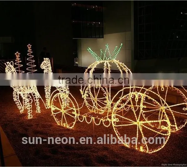 Christmas Decoration Reindeer With Sleigh Light/3d Motif Led Christmas Deer Light Quality Choice photo-4