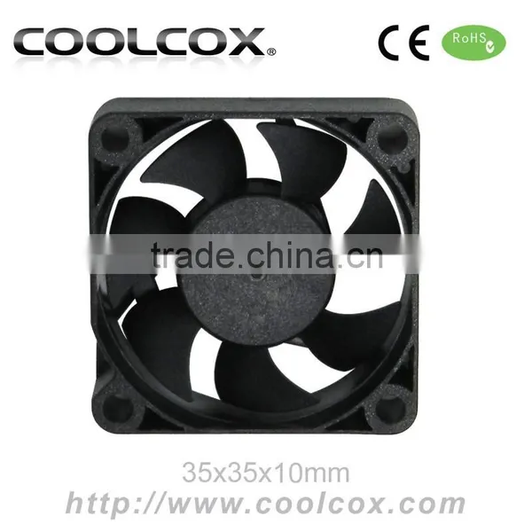 CoolCox 35x35x10mm Small dc Fan,3510 DC 5V or 12V Air Cooler Fan,sleeve Bearing,high Quality