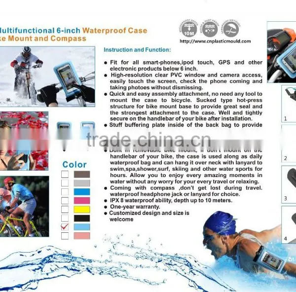 Universal Waterproof Shockpoof Weatherproof Bike Mount Case for All 6 Inch Smart Phones photo-6