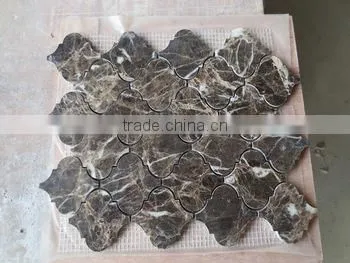 Polished Dark Emperador Marble Mosaic Picture photo-5