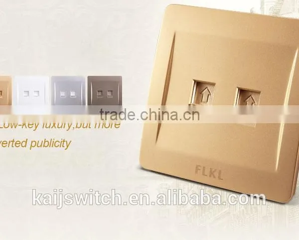 Electrical 2 Port Wall Phone Computer Outlet Network Switch photo-3