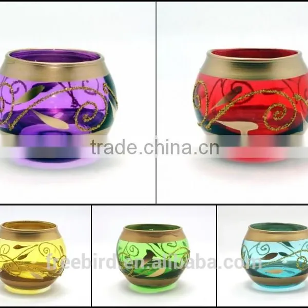 Glass Tea Light Holder,ball Shaped Vase ,votive Candle Holder photo-3
