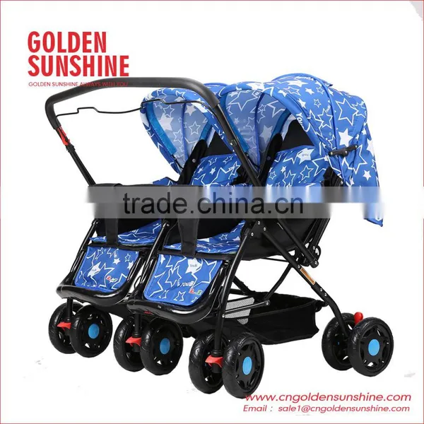 Twins Baby Stroller/Baby Pushchair/Baby Pram/Baby Carriage For Sit And Lay photo-6