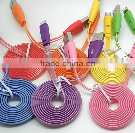 Smile Face Led Light Retractable Usb Data Line , Led Light Usb Charging Data Line, Usb Data Charger Cable photo-4