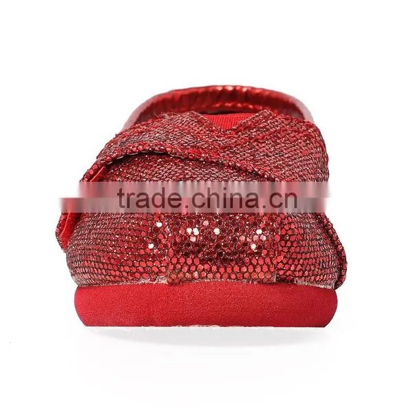 Christmas Gift RED Glitter Kids Shoes Canvas Tiny Baby Shoes Classics Shoes photo-2