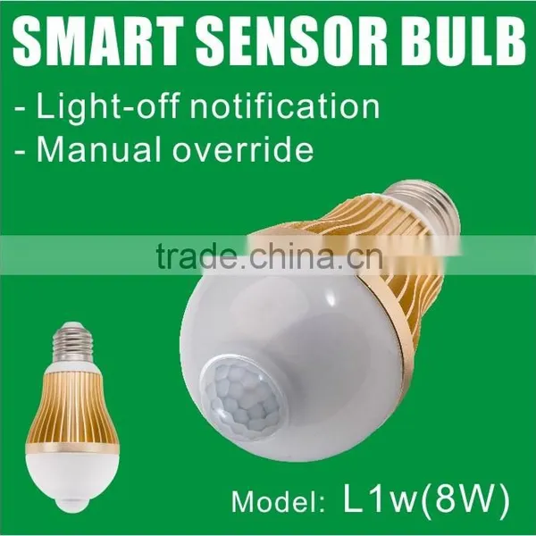 LED Light Bulb With Motion Sensor, Light-off Notification & Manual Override(Model: L1w)
