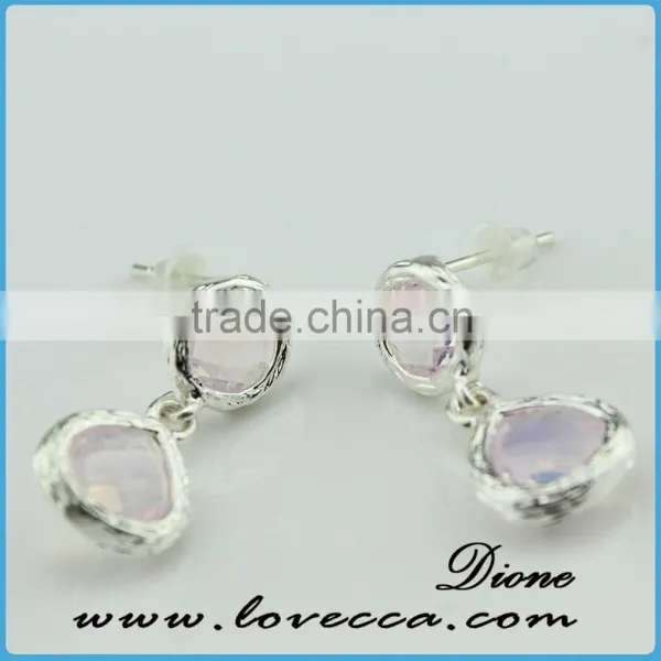 Alloy Copper New Coming Glass Stone Earrings photo-6