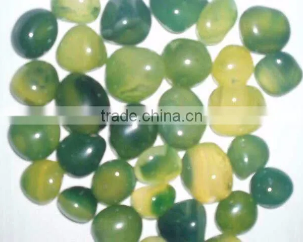 GREEN DOUBLE SHADDED ONYX DYED TUMBLEED PEBBLES STON