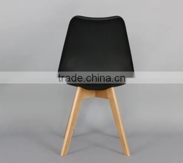 Modern Plastic Dining Chair With Wooden Legs/ Emes Chair photo-2