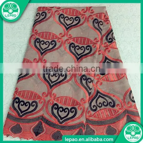 New Arrivals Tulle Lace Fabric African French Net 2016 Embroidered Tulle African French Lace With Beads photo-4