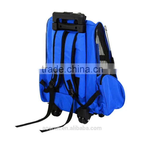 PawHut Travel Backpack w/ Trolley, Steel Wire Frame-Blue photo-5