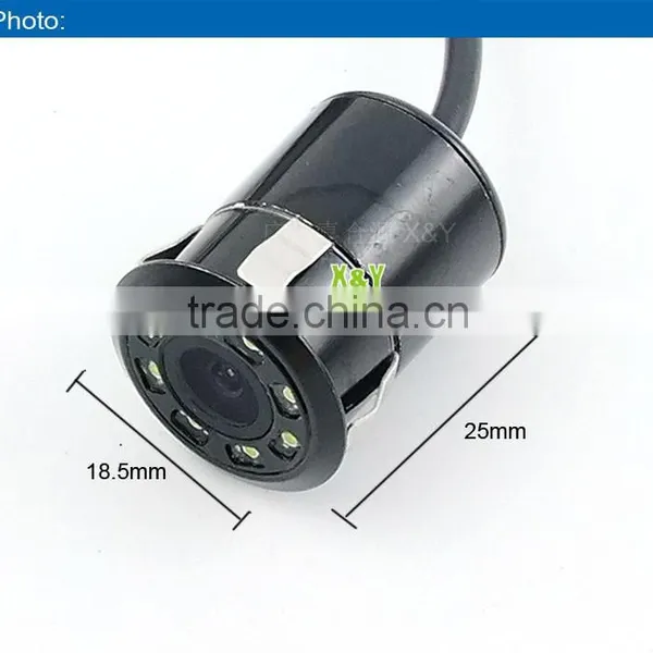 DC12 V Universal 18.5mm 8 LED Nightvision Car Back View Camera Mini Car Camera XY-1289LED photo-6