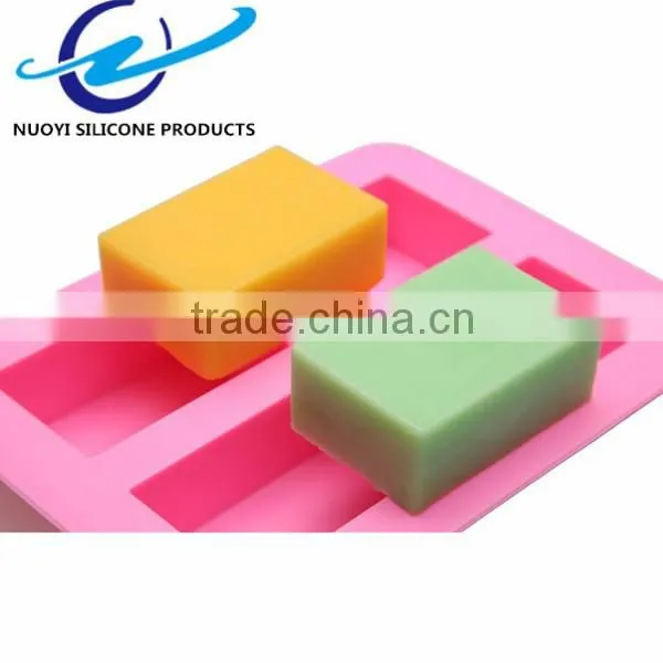 4 Cavities Rectangular Soap Mould Silicone photo-5