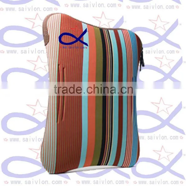 Stripe Neoprene Laptop Bag With Zipper