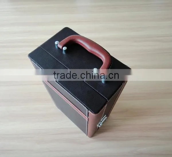 Chinese Factories Wholesale Custom High-grade PU Leather 2 Bottles of Red Wine Box, Black Gift Box photo-4
